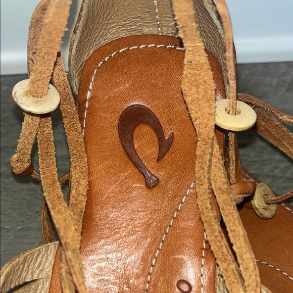 Olukai Hikina Brown Leather Sandals size women’s 5 - Picture 3 of 9